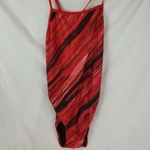 NWT Speedo Womens Red Rapid Tides Bathing Suit